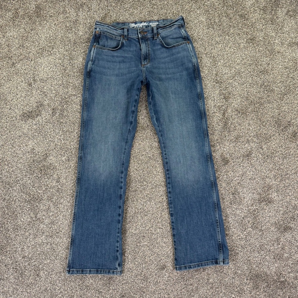 Wrangler Retro Relaxed Bootcut Jeans Mens 30x34 Blue Denim Stretch Western